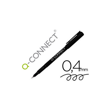 ROTULADOR Q-CONNECT PUNTA DE FIBRA FINE LINER NEGRO 0,4 MM