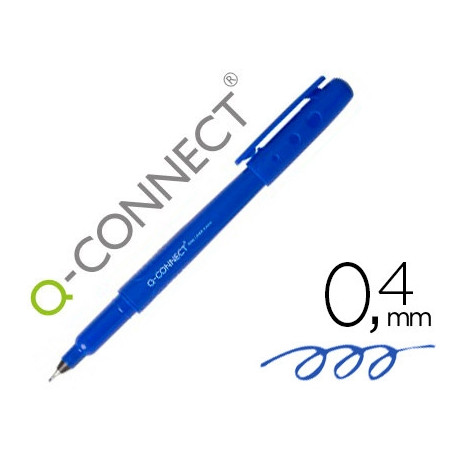 ROTULADOR Q-CONNECT PUNTA DE FIBRA FINE LINER AZUL 0,4 MM