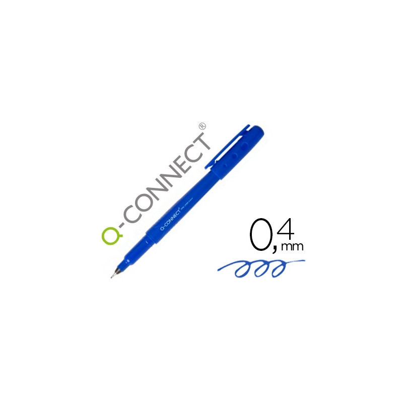 ROTULADOR Q-CONNECT PUNTA DE FIBRA FINE LINER AZUL 0,4 MM