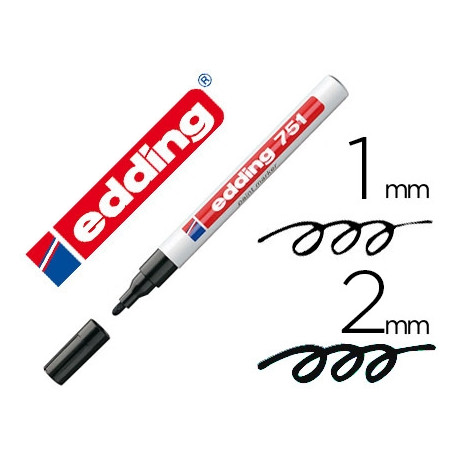 ROTULADOR EDDING PUNTA FIBRA 751 NEGRO PUNTA REDONDA 1-2 MM