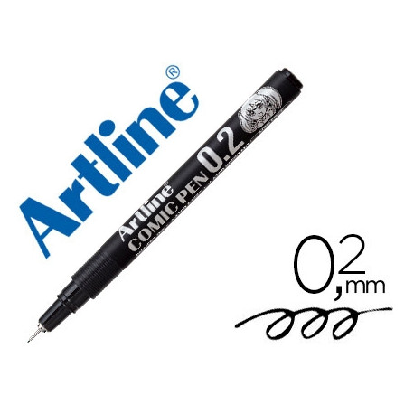 ROTULADOR ARTLINE CALIBRADO MICROMETRICO NEGRO COMIC PEN EK-282 PUNTA POLIACETAL 0,2 MM RESISTENTE A