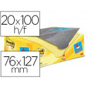 BLOC DE NOTAS ADHESIVAS QUITA Y PON POST-IT AMARILLO CANARIO 76X127 MM PACK PROMOCIONAL 16+4 GRATIS