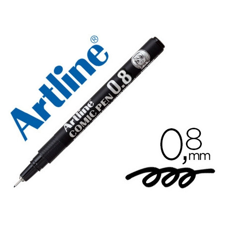 ROTULADOR ARTLINE CALIBRADO MICROMETRICO NEGRO COMIC PEN EK-288 PUNTA POLIACETAL 0,8 MM RESISTENTE A