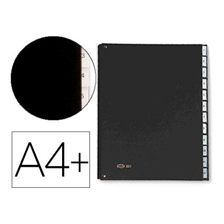 CARPETA CLASIFICADORA FUELLE PARDO CARTON COMPACTO FOLIO 12 DEPARTAMENTOS VISOR DOBLE PERSONALIZABLE