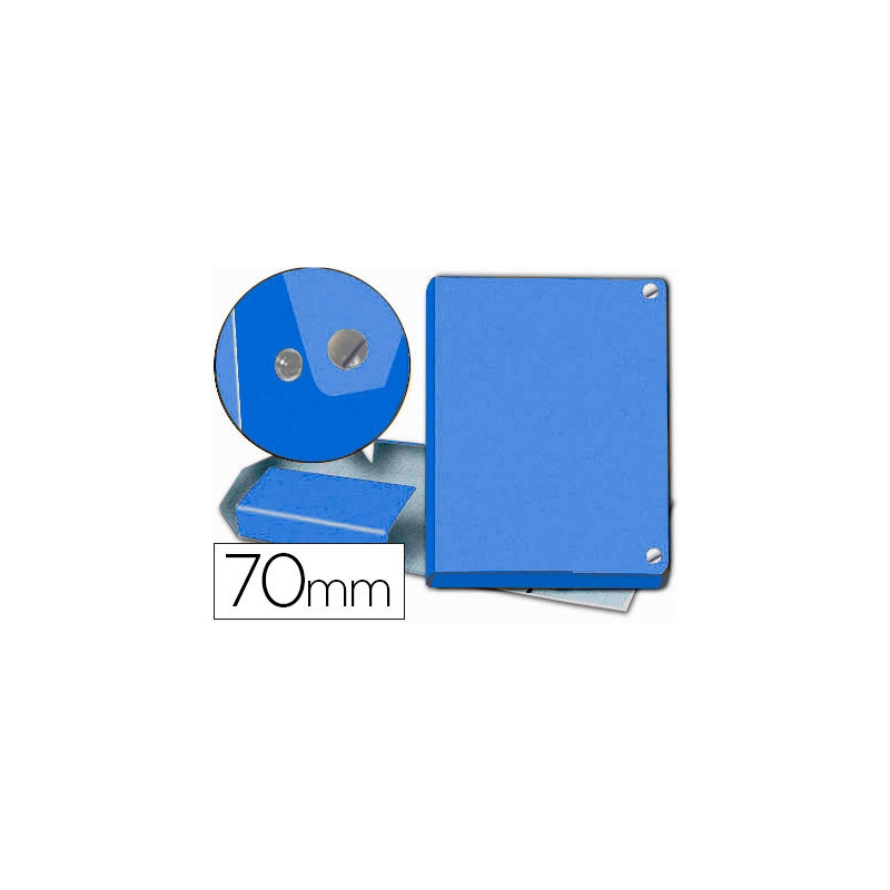 CARPETA PROYECTOS PARDO FOLIO LOMO 70 MM CARTON FORRADO AZUL CON BROCHE