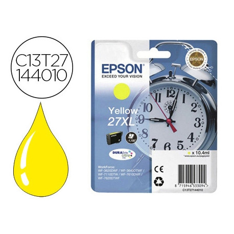 INK-JET EPSON 27XL WF 3620 / 7110 / 7610 / 7620 AMARILLO 1.100 PAG