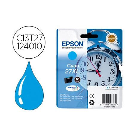 INK-JET EPSON 27XL WF3620 / 7110 / 7610 / 7620 CYAN 1.100 PAG