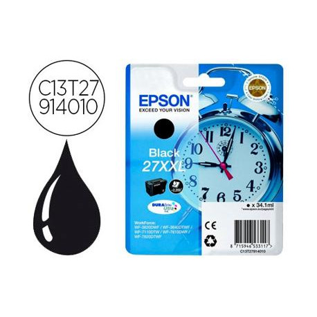 INK-JET EPSON 27XXL WF3620 / 3640 / 7110 / 7610 / 7620 NEGRO 2.200 PAG