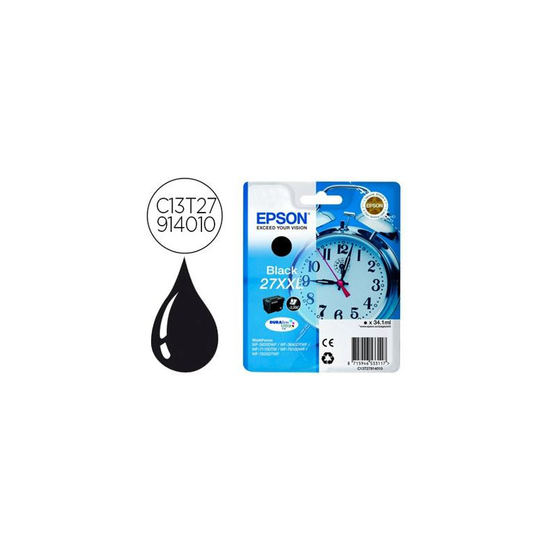 INK-JET EPSON 27XXL WF3620 / 3640 / 7110 / 7610 / 7620 NEGRO 2.200 PAG