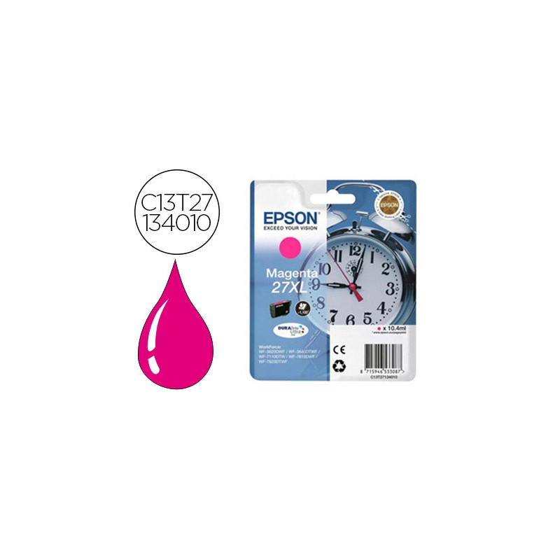 INK-JET EPSON 27XL T27134010 WF-3620-40 / 7110 / 7610 / 7620 MAGENTA -1.100 PAG-