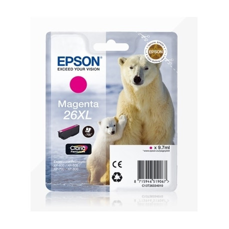 INK-JET EPSON 26XL XP600 / 605 / 700 / 800 MAGENTA 700 PAG