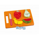 JUEGO ANDREUTOYS BANDEJA FRUTAS PARA CORTAR 21,4X15X3 CM