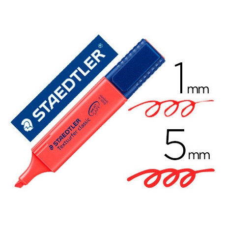 ROTULADOR STAEDTLER TEXTSURFER CLASSIC 364 FLUORESCENTE ROJO