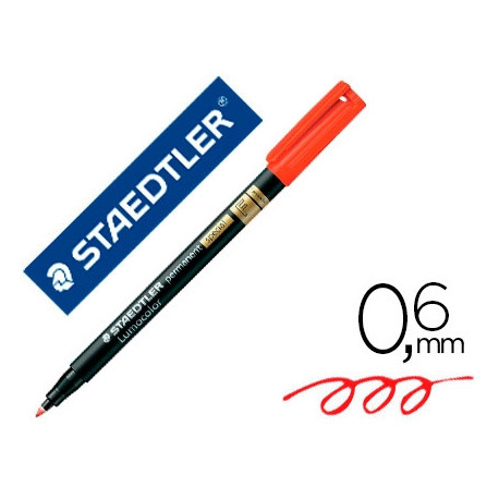 ROTULADOR LUMOCOLOR STAEDTLER RETROPROYECCION PUNTA DE FIBRA PERMANENTE 319-2 ROJO PUNTA FINA REDOND