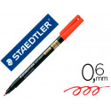 ROTULADOR LUMOCOLOR STAEDTLER RETROPROYECCION PUNTA DE FIBRA PERMANENTE 319-2 ROJO PUNTA FINA REDOND