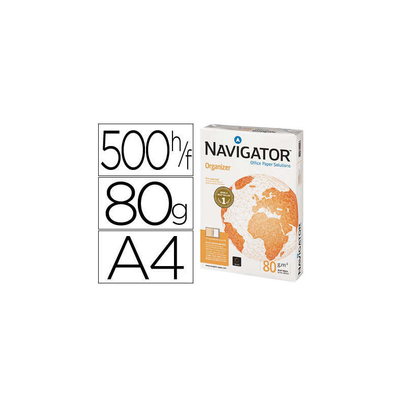 PAPEL FOTOCOPIADORA NAVIGATOR DIN A4 80 GRAMOS 2 TALADROS PAPEL MULTIUSO INK-JET Y LASER PAQUETE DE 