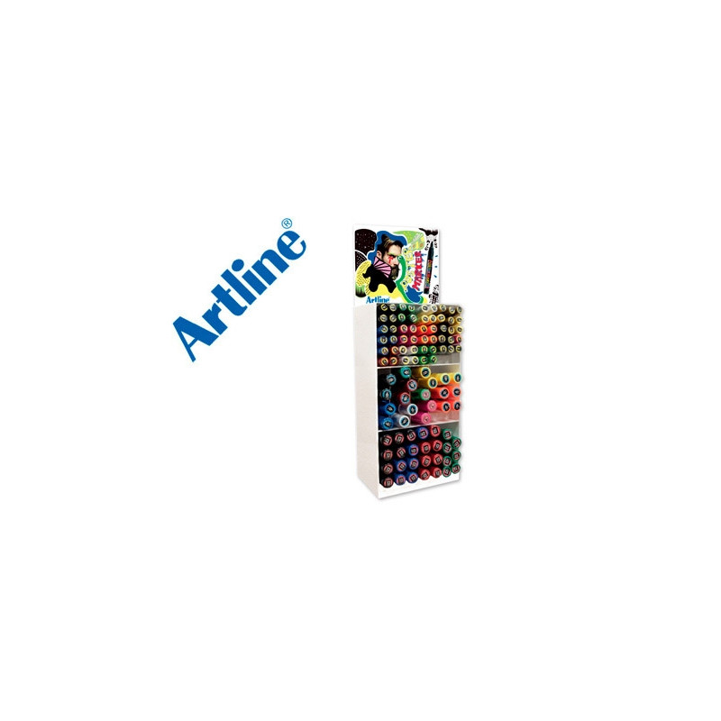 EXPOSITOR ARTLINE POSTER MARKER 96 UNIDADES COLORES SURTIDOS 51 UDS 2 MM / 33 UDS 6 MM / 12 UDS 12 M