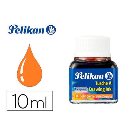 TINTA CHINA PELIKAN SIENA TOSTADA BOTE DE 10 ML