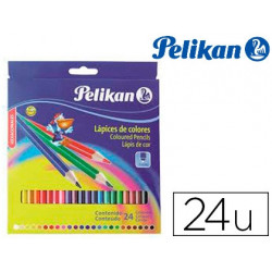 LAPICES DE COLORES PELIKAN HEXAGONALES CAJA DE 24 COLORES SURTIDOS