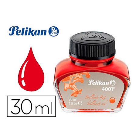 TINTA ESTILOGRAFICA PELIKAN 4001 ROJO BRILLANTE BOTE 30 ML