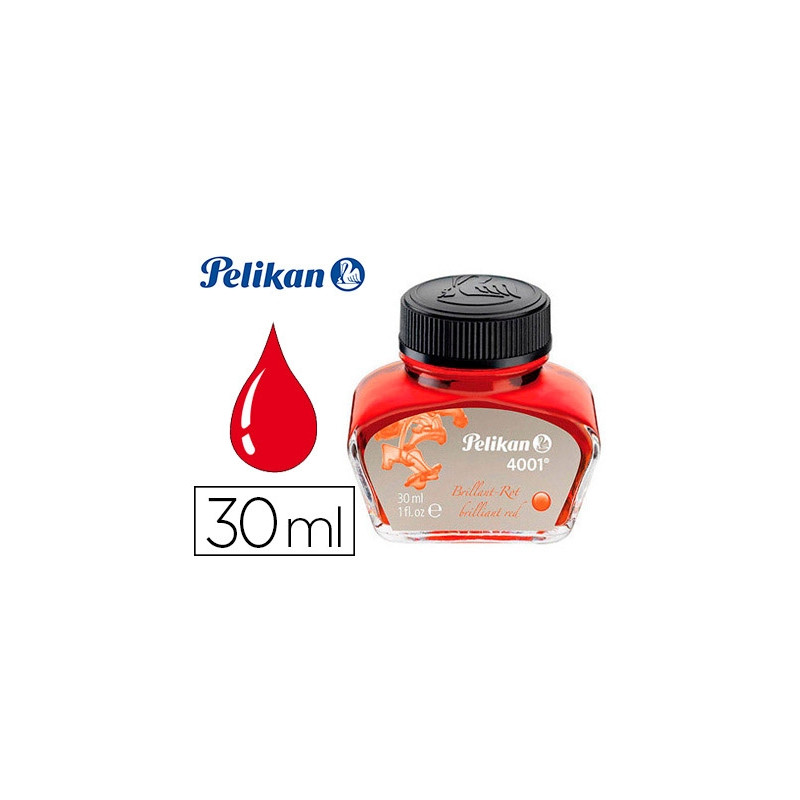 TINTA ESTILOGRAFICA PELIKAN 4001 ROJO BRILLANTE BOTE 30 ML