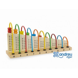 JUEGO ANDREUTOYS ABACUS MADERA PARA SUMAR Y RESTAR 29X14,5X7,5 CM