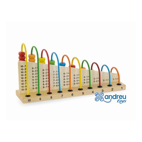 JUEGO ANDREUTOYS ABACUS MADERA PARA SUMAR Y RESTAR 29X14,5X7,5 CM