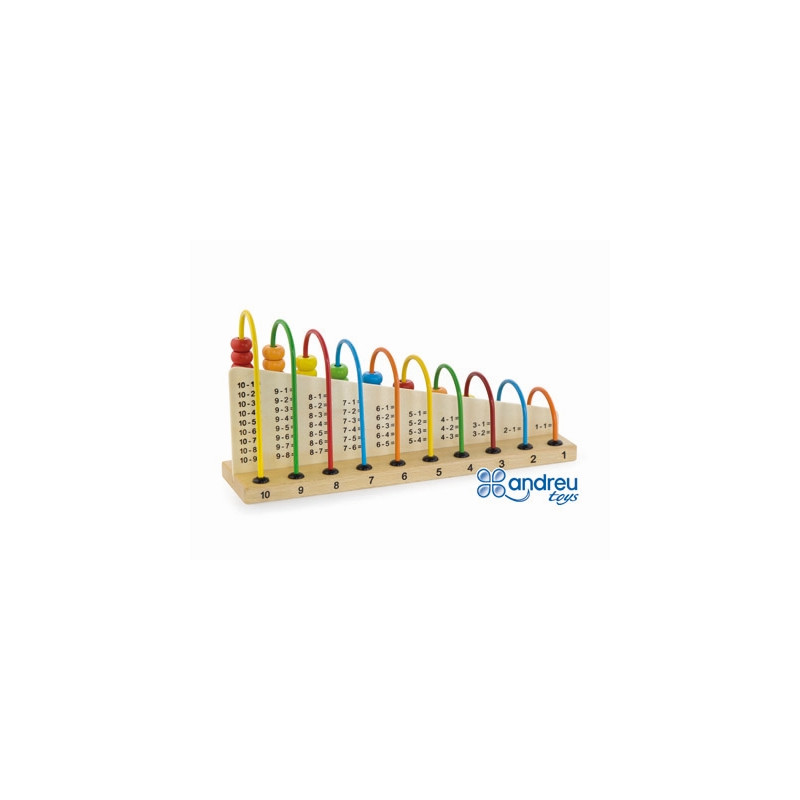 JUEGO ANDREUTOYS ABACUS MADERA PARA SUMAR Y RESTAR 29X14,5X7,5 CM