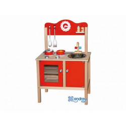 JUEGO ANDREUTOYS COCINA MADERA CON COMPLEMENTOS 53,5X29,5X83 CM