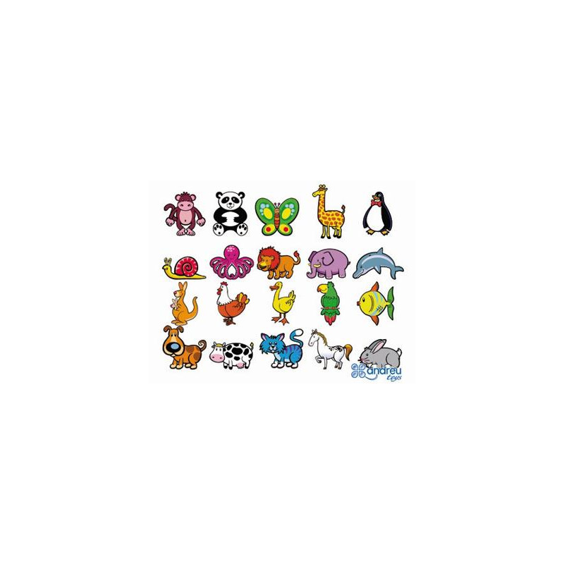 JUEGO ANDREUTOYS ANIMALITOS MAGNETICOS 8 CM CAJA DE 20 UNIDADES SURTIDAS 20,6X19X4,5 CM