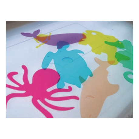 JUEGO PLANTILLAS FLEXIBLES HENBEA ANIMALES DEL MAR MEDIDAS 15X21 CM SET 6 UNIDADES