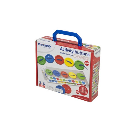 JUEGO MINILAND ACTIVIDADES BOTONES 40 PIEZAS + 5 CORDONES