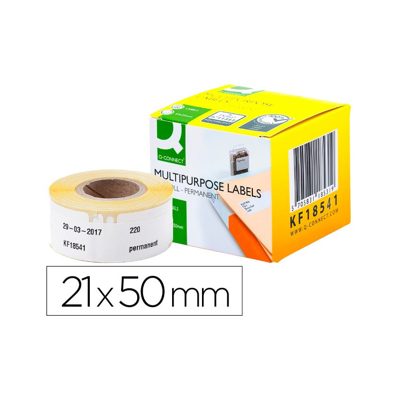 ETIQUETA ADHESIVA Q-CONNECT KF18541 COMPATIBLE DYMO 99017 TAMA?O 50X12 MM CAJA CON 220 ETIQUETAS