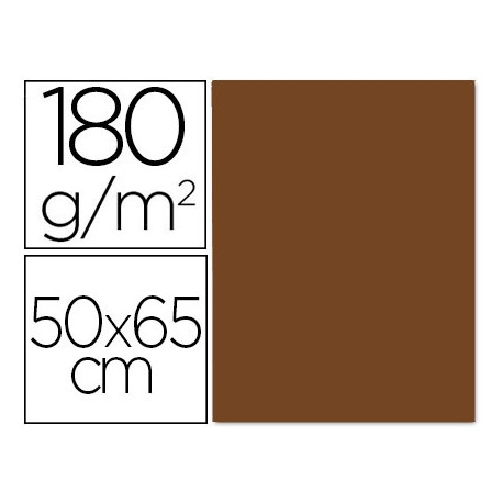 CARTULINA LIDERPAPEL 50X65 CM 180 GR MARRON ESCOLAR UNIDAD