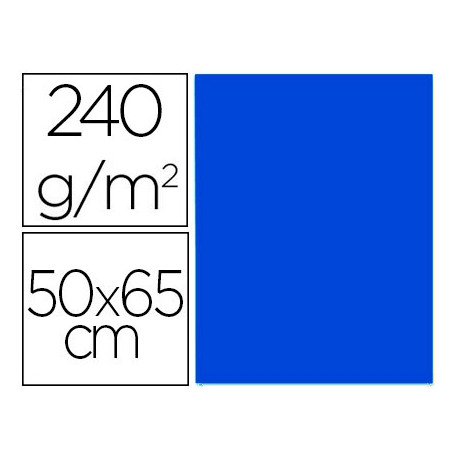 CARTULINA LIDERPAPEL 50X65 CM 240G/M2 AZUL ZAFIRO PAQUETE DE 25 HOJAS