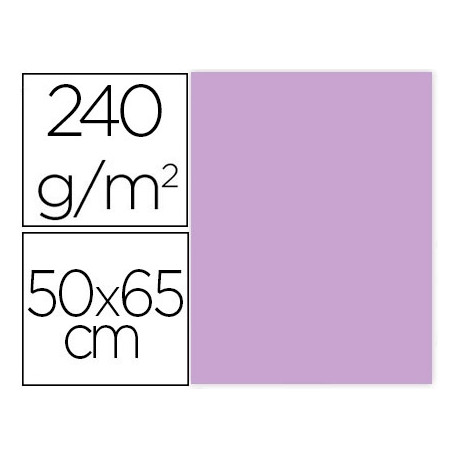 CARTULINA LIDERPAPEL 50X65 CM 240G/M2 LILA PAQUETE DE 25 HOJAS