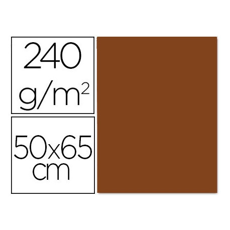 CARTULINA LIDERPAPEL 50X65 CM 240G/M2 MARRON ESCOLAR PAQUETE DE 25 HOJAS