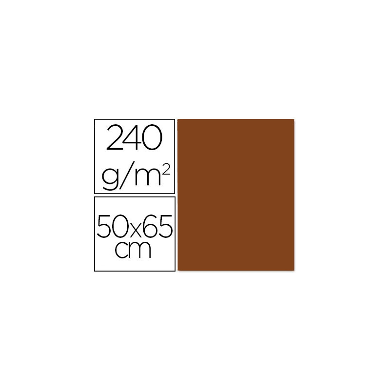 CARTULINA LIDERPAPEL 50X65 CM 240G/M2 MARRON ESCOLAR PAQUETE DE 25 HOJAS