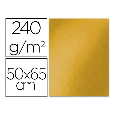 CARTULINA LIDERPAPEL 50X65 CM 240G/M2 ORO VIEJO PAQUETE DE 25 HOJAS