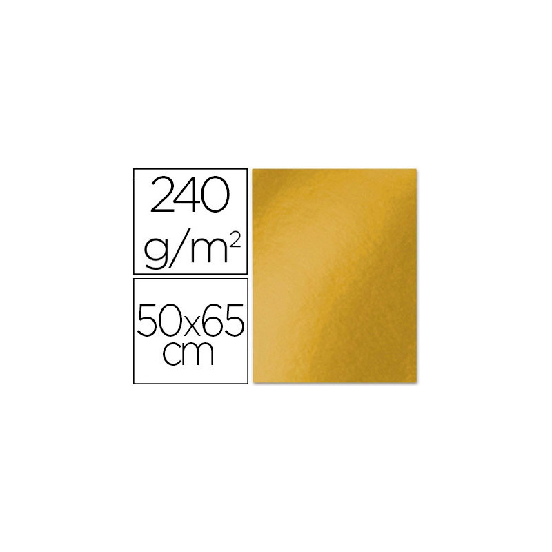 CARTULINA LIDERPAPEL 50X65 CM 240G/M2 ORO VIEJO PAQUETE DE 25 HOJAS