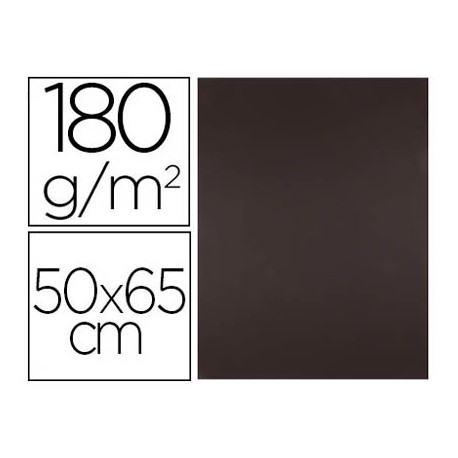 CARTULINA LIDERPAPEL 50X65 CM 180 GR MARRON PAQUETE DE 25 HOJAS