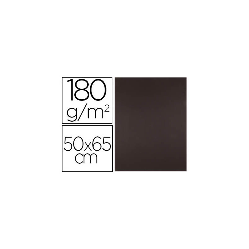 CARTULINA LIDERPAPEL 50X65 CM 180 GR MARRON PAQUETE DE 25 HOJAS