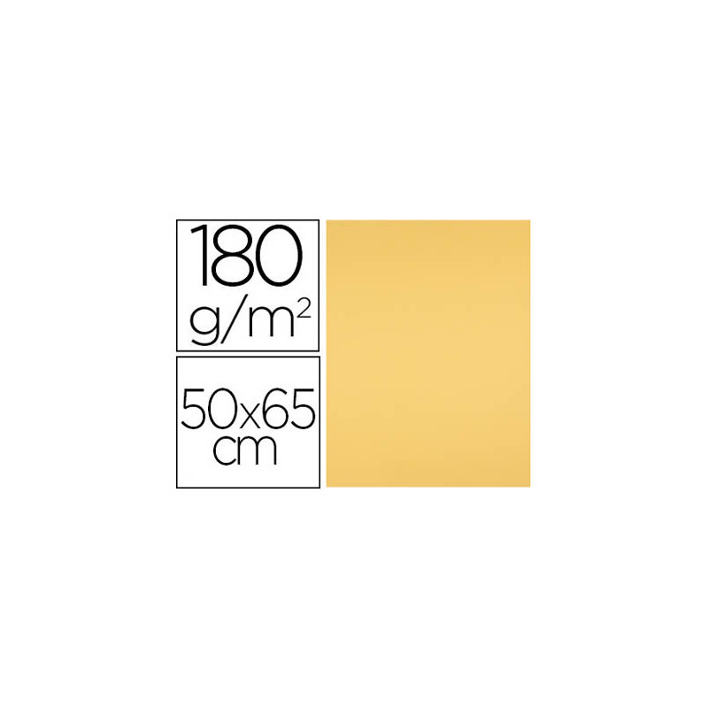 CARTULINA LIDERPAPEL 50X65 CM 180 GR ORO PAQUETE DE 25 HOJAS