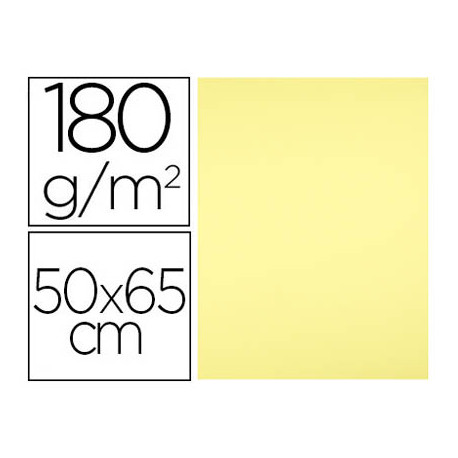 CARTULINA LIDERPAPEL 50X65 CM 180 GR AMARILLO MEDIO PAQUETE DE 25 HOJAS