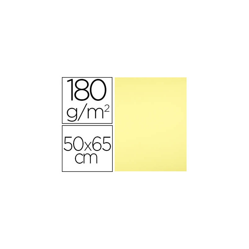 CARTULINA LIDERPAPEL 50X65 CM 180 GR AMARILLO MEDIO PAQUETE DE 25 HOJAS