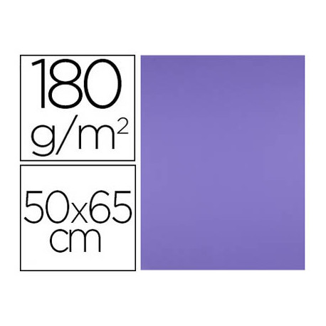 CARTULINA LIDERPAPEL 50X65 CM 180 GR PURPURA PAQUETE DE 25 HOJAS