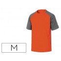 CAMISETA DE ALGODON DELTAPLUS COLOR GRIS/NARANJA TALLA M