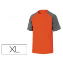 CAMISETA DE ALGODON DELTAPLUS COLOR GRIS/NARANJA TALLA XL