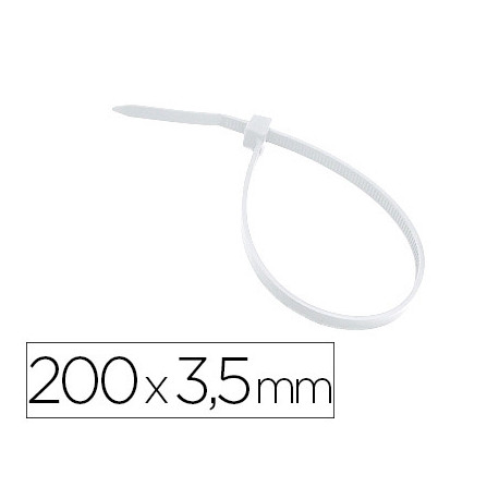 BRIDA 3M PARA INTERIOR BLANCA 200X3,5 MM BOLSA DE 100 UNIDADES