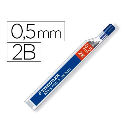 MINAS STAEDTLER MARS MICRO GRAFITO 0,5 MM 2B TUBO CON 12 UNIDADES